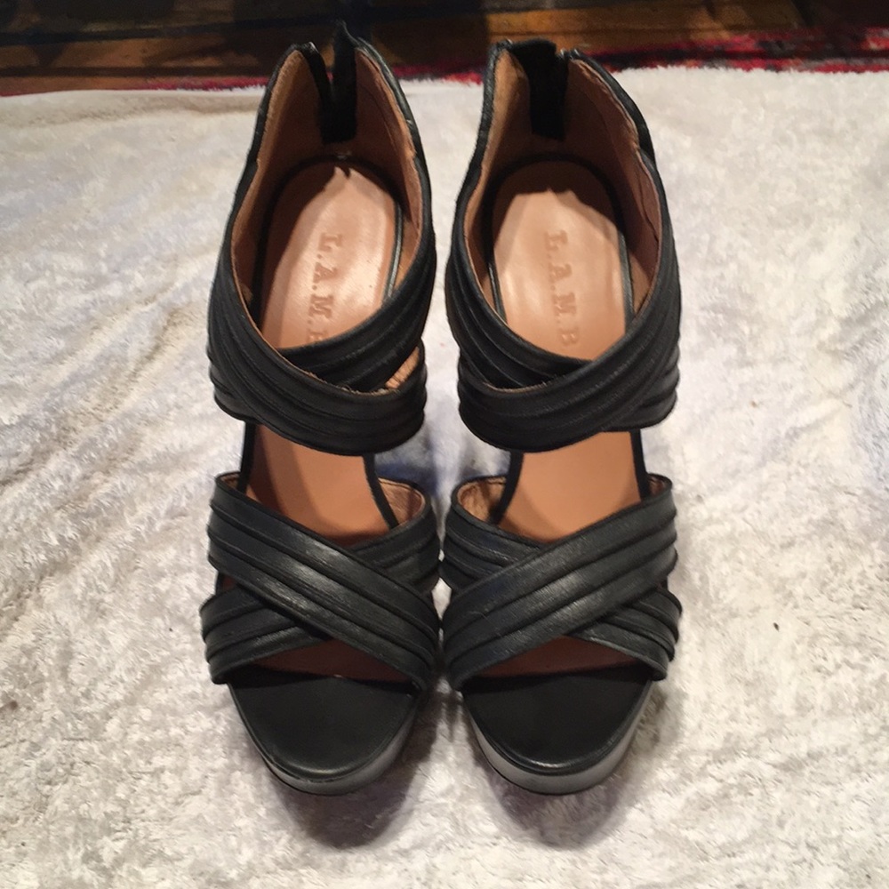 Black L.A.M.B. Wedges